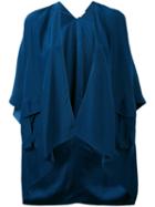 P.a.r.o.s.h. - 'sibel' Cape - Women - Silk - S, Blue, Silk