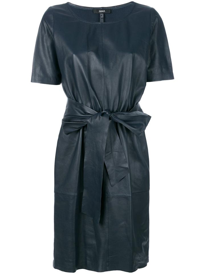 Arma Leather Look Mini Dress - Blue