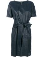 Arma Leather Look Mini Dress - Blue