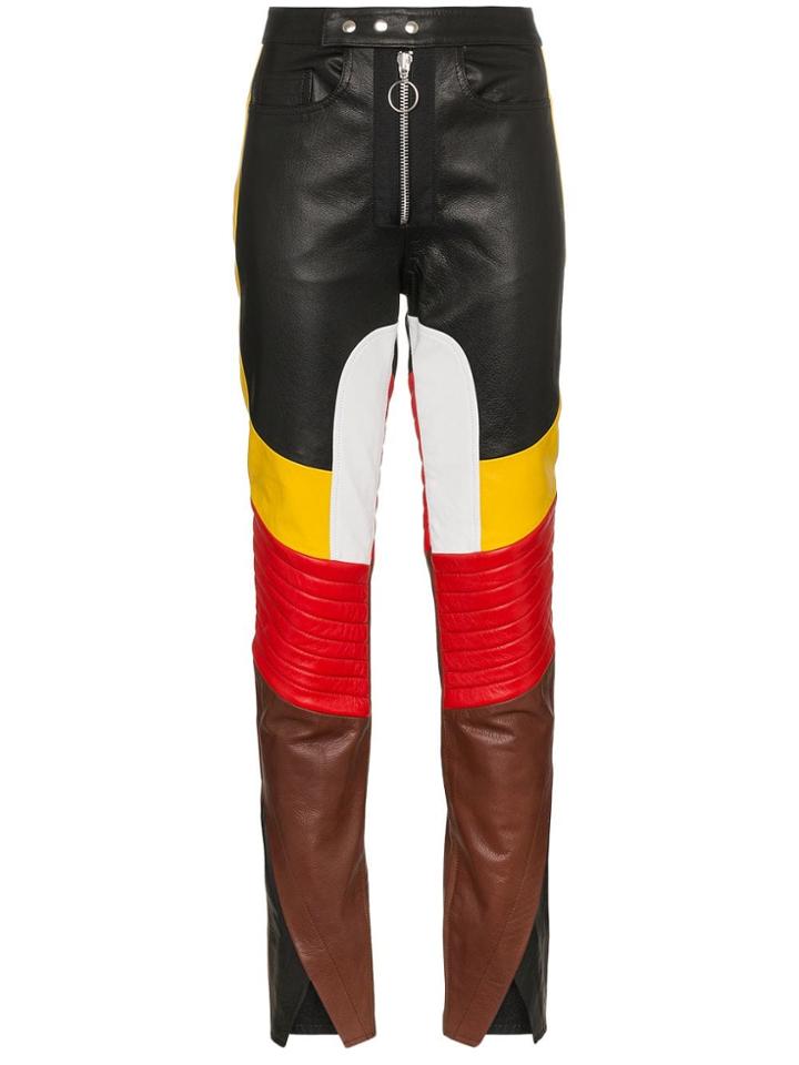 Marques'almeida Contrast Panelled Leather Trousers - Black