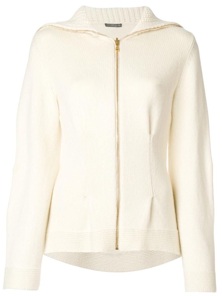 Alexander Mcqueen Cashmere Zip Sweater - White