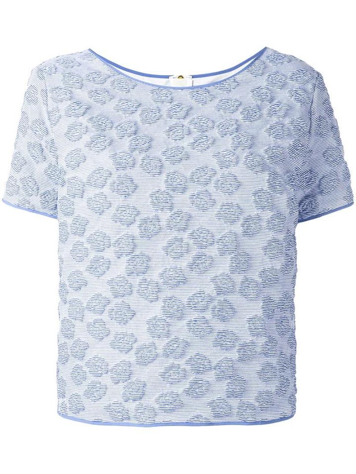 Odeeh Textured Top, Women's, Size: 40, Blue, Cotton/polyamide/polyacrylic/polyester