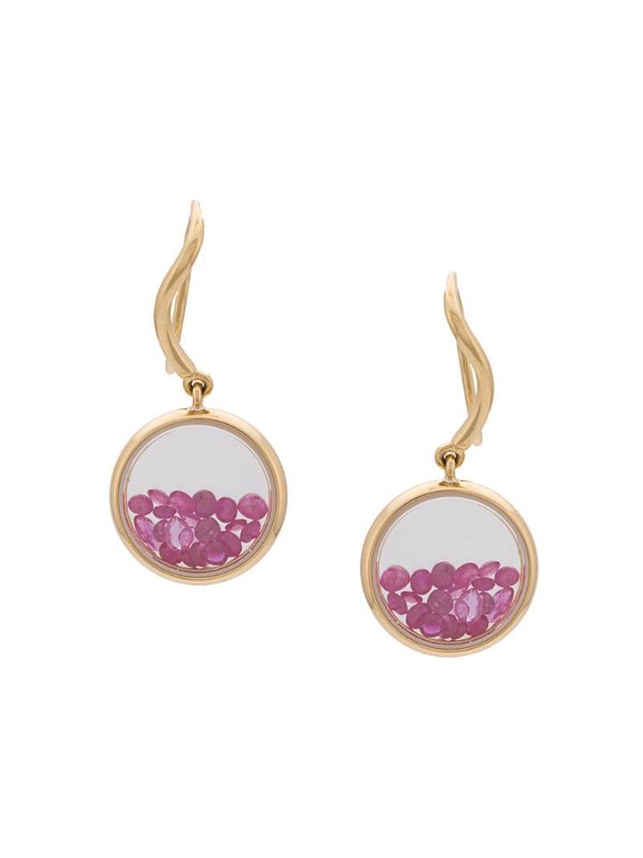 Aurelie Bidermann 18kt Gold Chivor Ruby Earrings - Pink