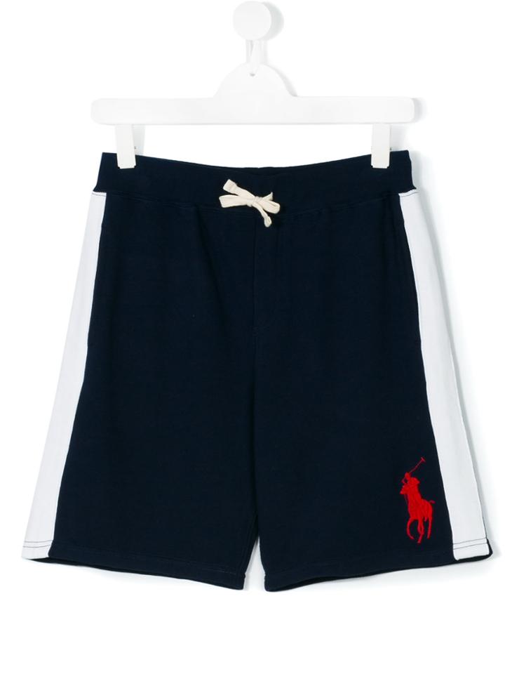 Ralph Lauren Kids Logo Embroidered Sweat Shorts - Blue