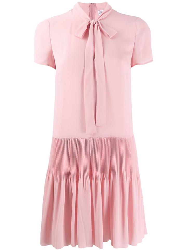 Red Valentino Pleated Skirt Dress - Pink
