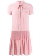 Red Valentino Pleated Skirt Dress - Pink
