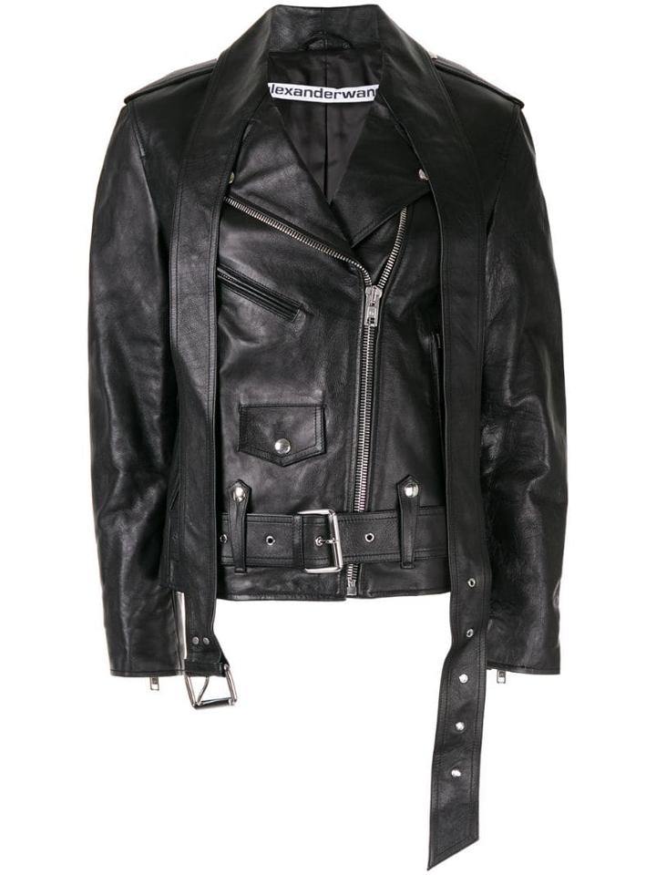 Alexander Wang Zipped Biker Jacket - Black