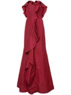 Oscar De La Renta Ruffle Flared Gown