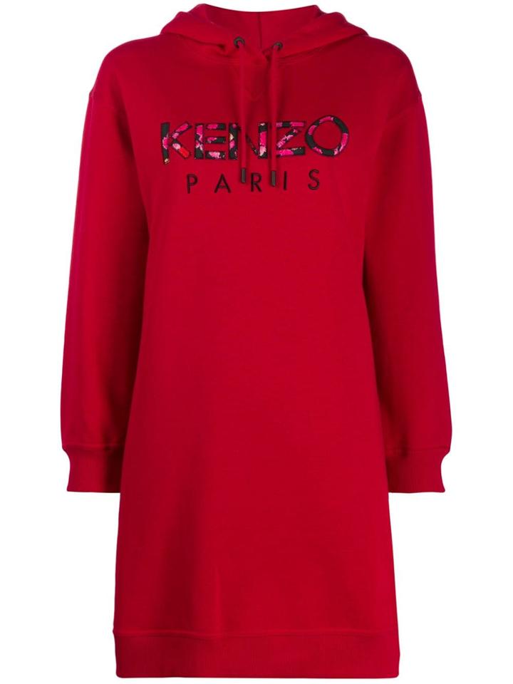 Kenzo Paris Peony Sweatshirt Dress - Red