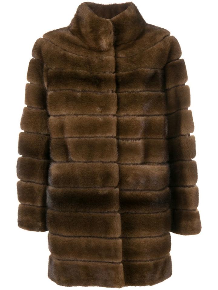 Liska Chayenna Fur Coat - Brown