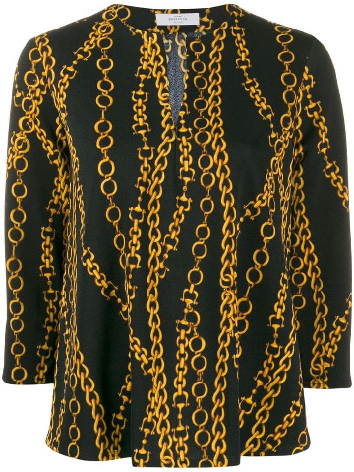 Roseanna Chain Print Blouse - Black