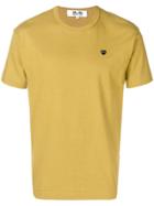 Comme Des Garçons Play Embroidered Logo T-shirt - Yellow