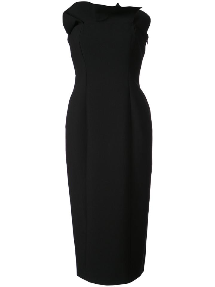 Cinq A Sept Frill Trim Midi Dress - Black