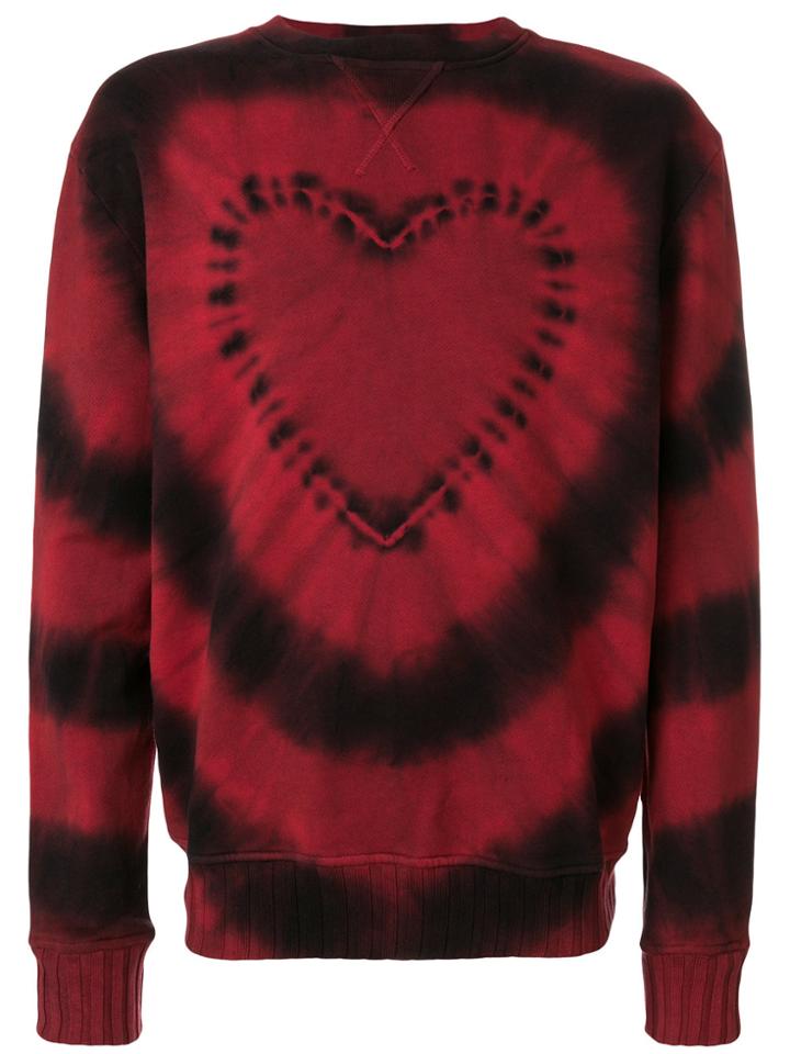 Amiri Heart Tie Dye Sweatshirt - Red