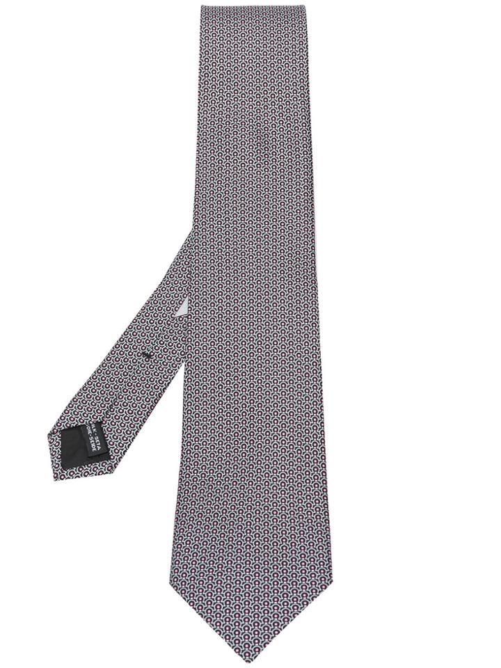 Salvatore Ferragamo Gancini Print Tie - Black