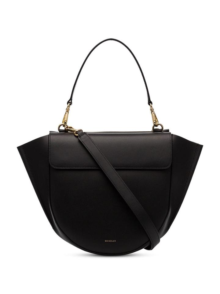 Wandler Black Hortensia Medium Leather Shoulder Bag