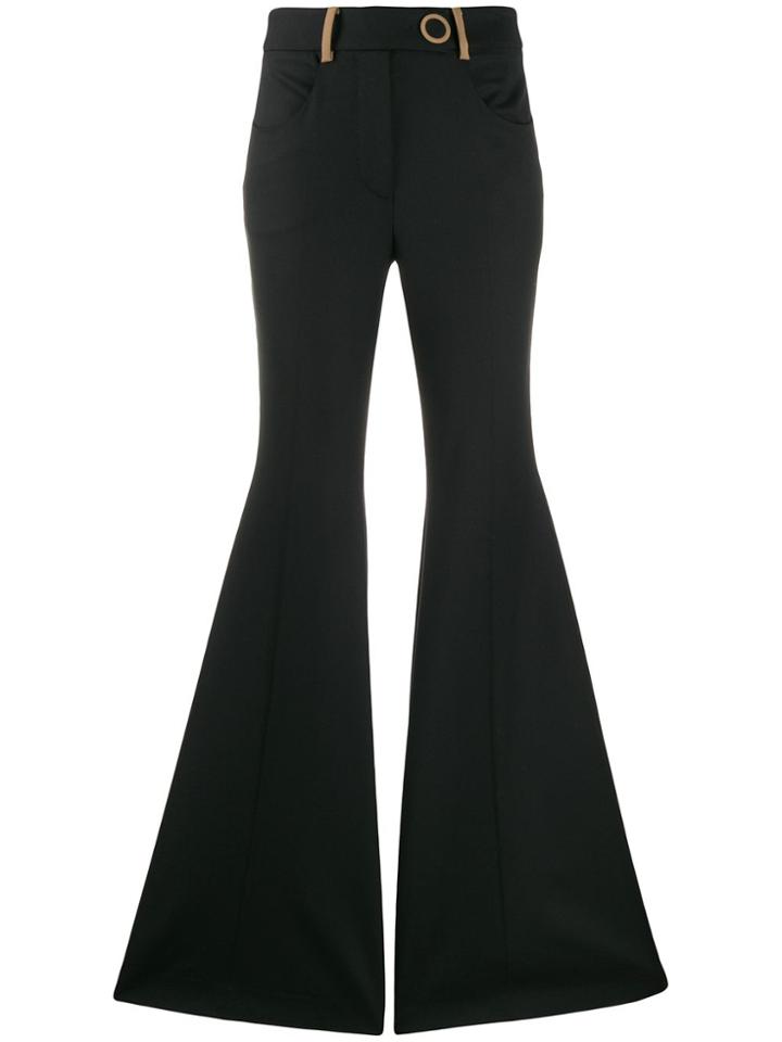 Sara Battaglia Slim-fit Flared Trousers - Black