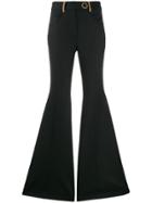 Sara Battaglia Slim-fit Flared Trousers - Black