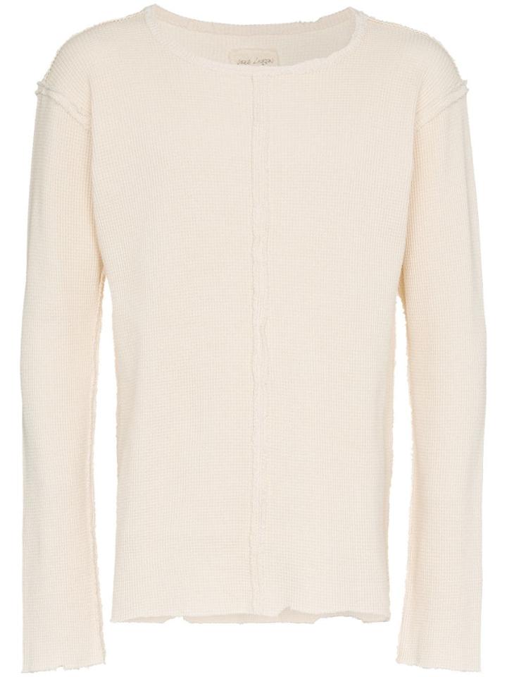 Greg Lauren Greg Wffl Crw Ls Tee Crm - Neutrals