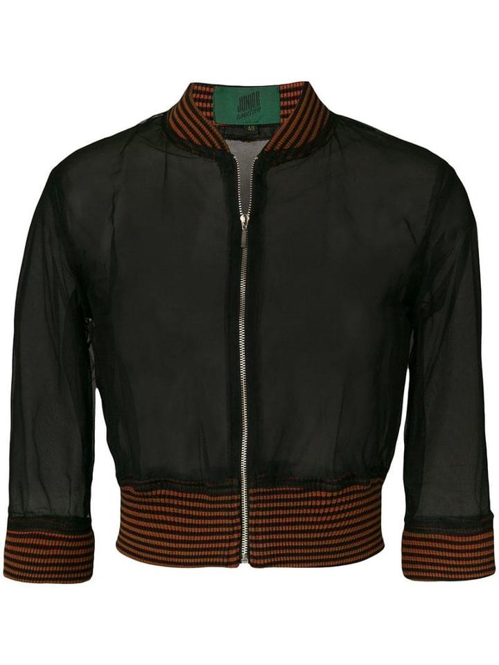 Jean Paul Gaultier Pre-owned Sheer Bomber Jacket - Black