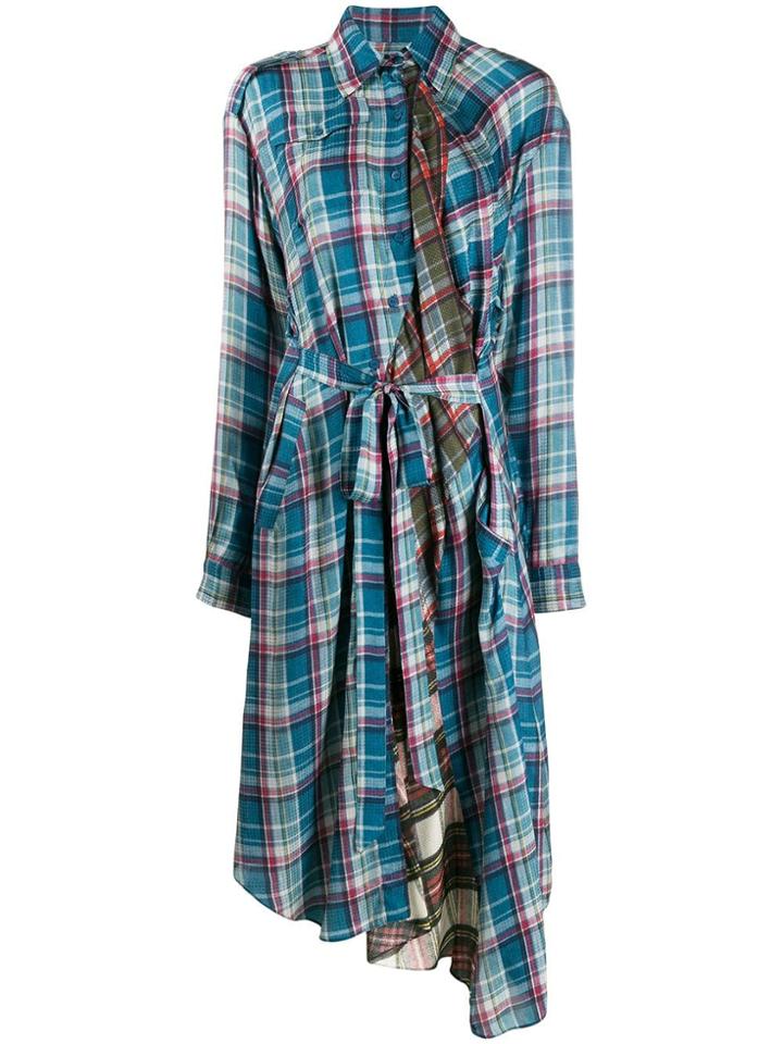 Preen By Thornton Bregazzi Piper Checkered Dress - Blue
