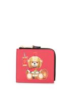 Moschino Roman Teddy Bear Zipped Wallet - Red