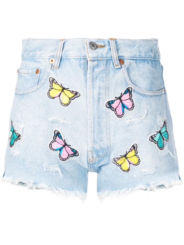 Forte Dei Marmi Couture Butterfly Denim Shorts - Blue