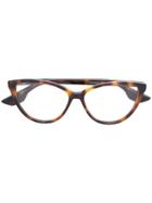 Mcq By Alexander Mcqueen Eyewear Havana Cat Eye Glasses - Brown