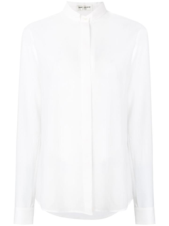 Saint Laurent Long-sleeve Fitted Shirt - White