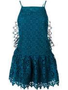 No21 Embroidered Lace Dropped Waist Dress, Women's, Size: 42, Green, Silk/polyester/acetate