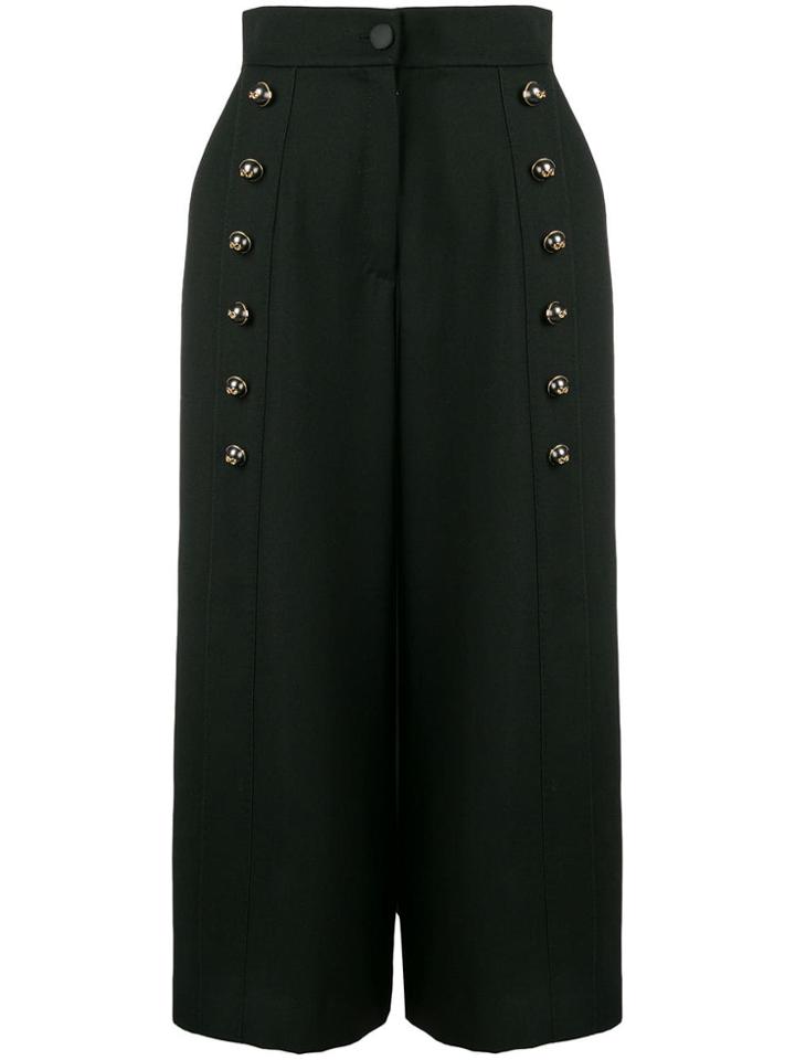 Dolce & Gabbana Cropped Wide-leg Trousers - Black