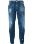 Dsquared2 - 'hockney' Jeans - Women - Cotton/calf Leather/polyester - 46, Blue, Cotton/calf Leather/polyester