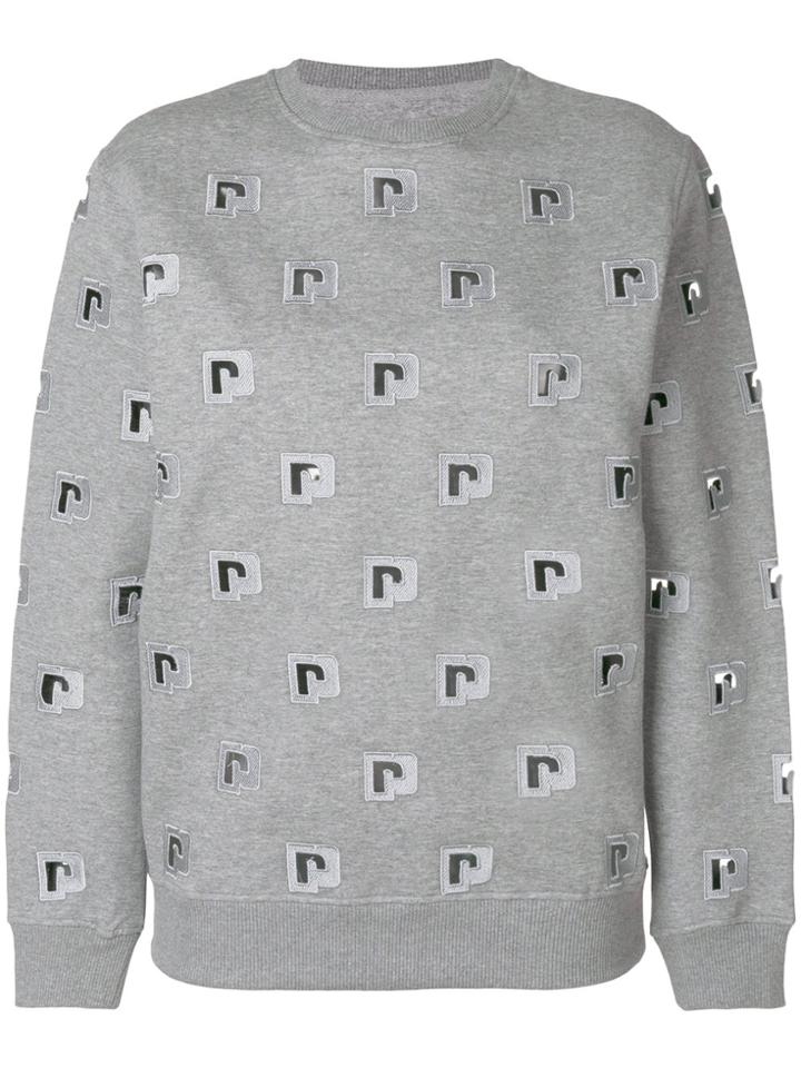 Paco Rabanne Logo Embroidered Sweatshirt - Grey