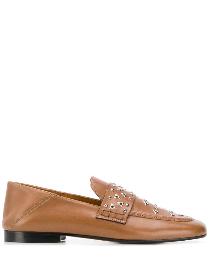 Isabel Marant Feevon Studded Loafer - Brown