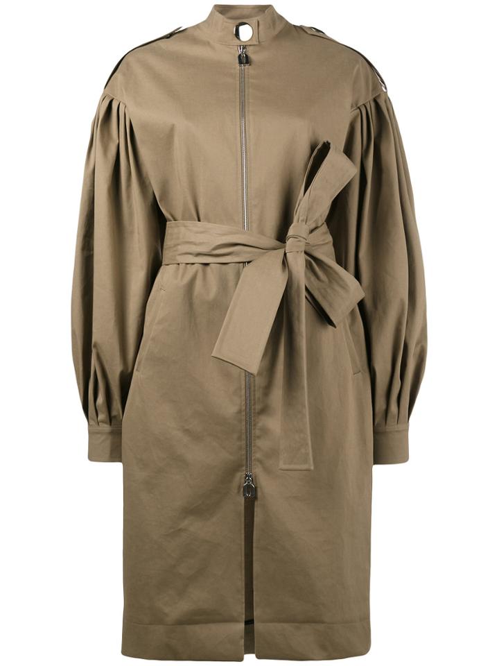 Osman August Balloon Sleeves Trench Coat - Brown