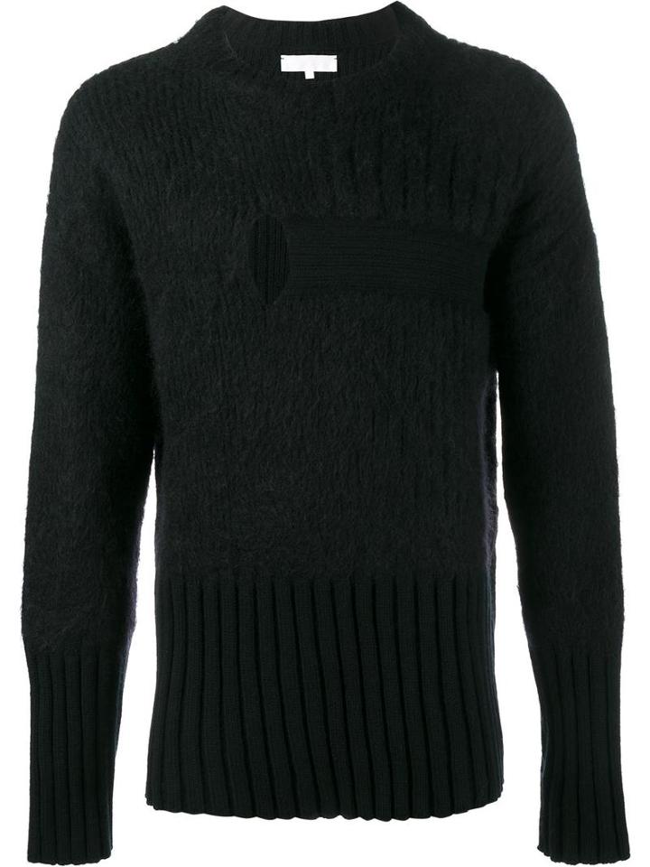 Helen Lawrence Split Ribbed Jumper, Men's, Size: Small, Black, Lambs Wool/mohair/wool/polyamide