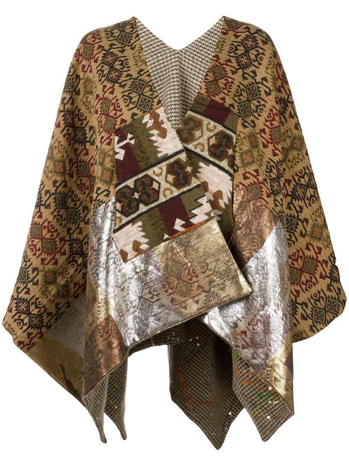 Ermanno Gallamini Patterned Cape, Women's, Cotton/viscose/polyester/virgin Wool