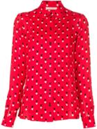 Christopher Kane Heart Print Shirt, Women's, Size: 12, Red, Silk