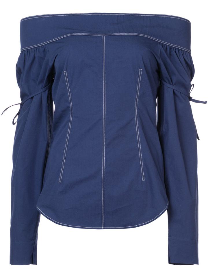 Cédric Charlier Off The Shoulder Blouse - Blue