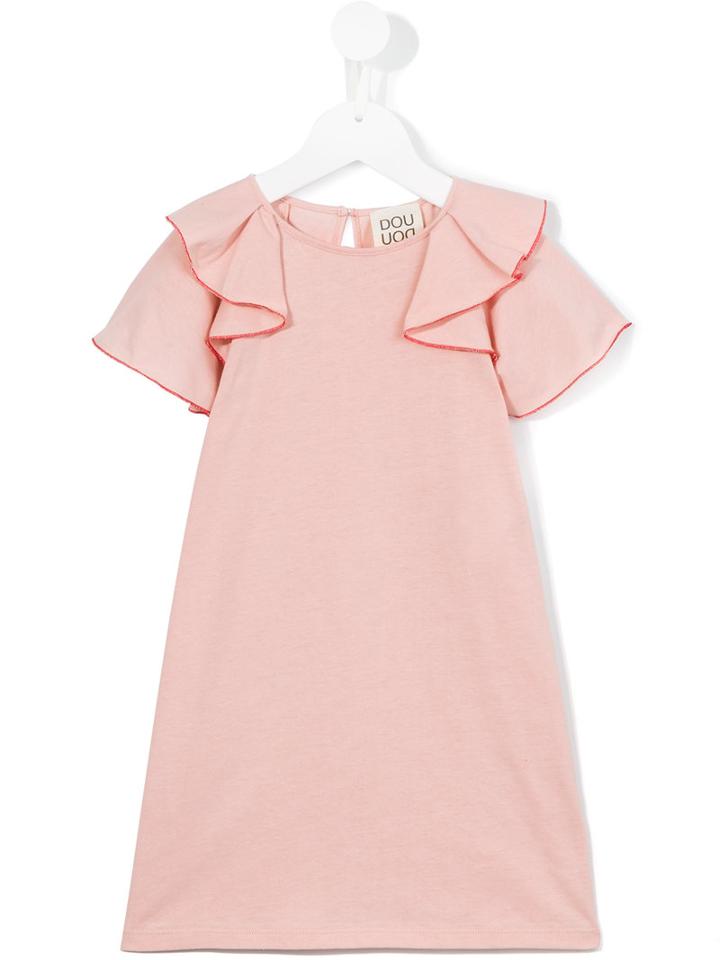 Douuod Kids Ruffled Dress, Girl's, Size: 10 Yrs, Pink/purple
