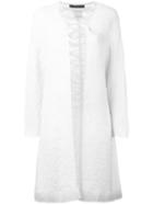 Jean Louis Scherrer Vintage Patterned Coat, Women's, Size: 40, White