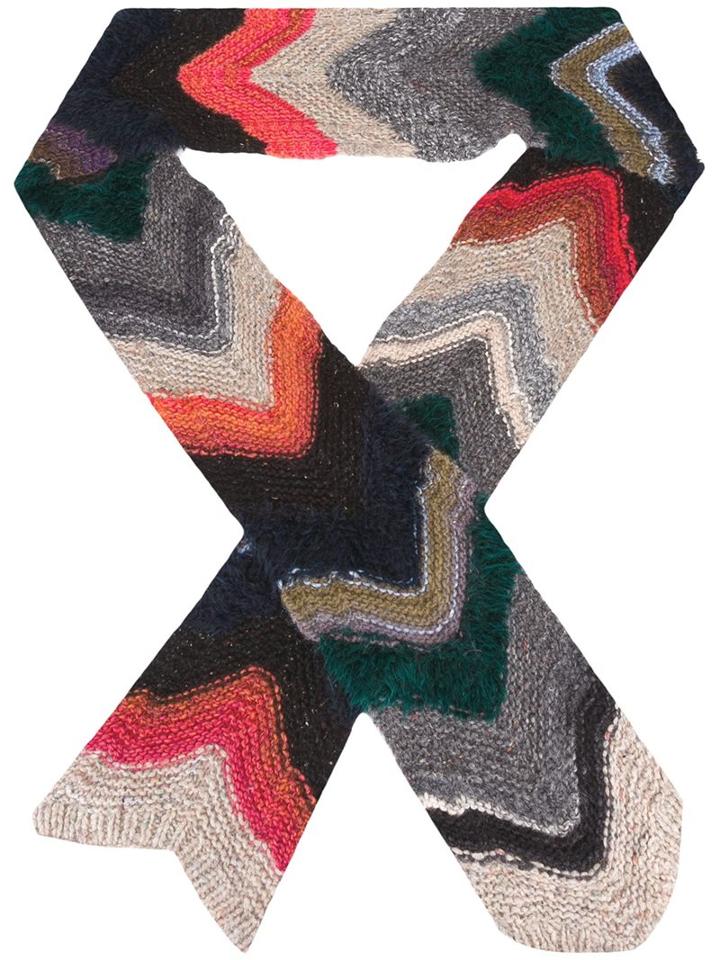 Faliero Sarti Chevron Knit Scarf, Women's, Silk/acrylic/polyamide/wool