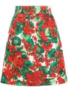Dolce & Gabbana Floral Print Mini Skirt - White