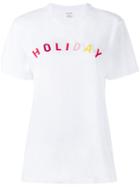 Holiday Logo Print T-shirt, Women's, Size: L, White, Cotton