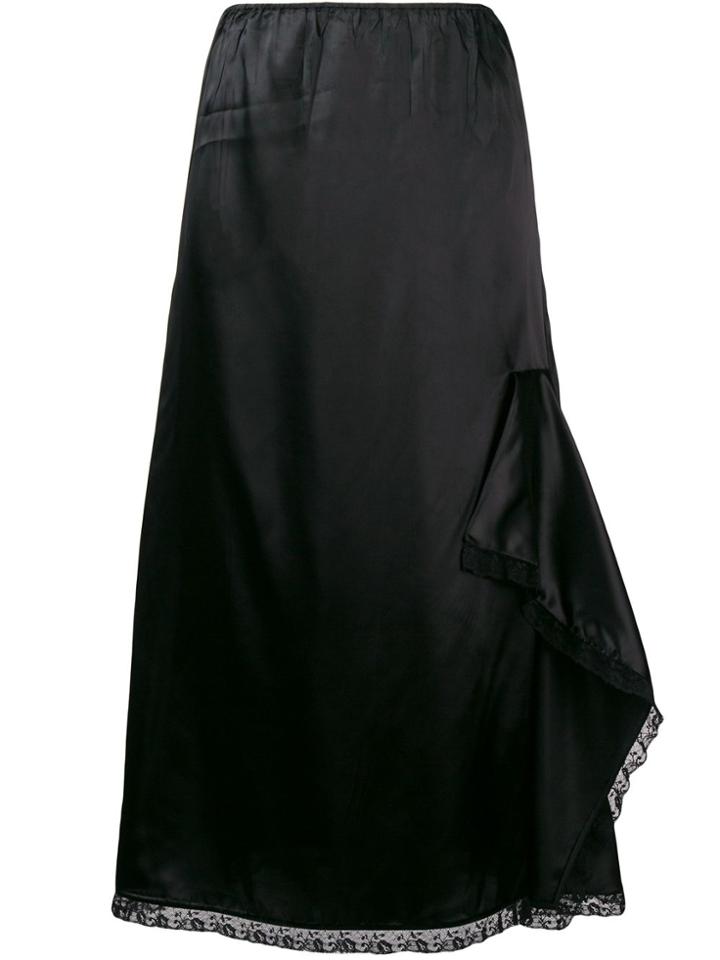 Miu Miu Ruffle Insert A-line Skirt - Black