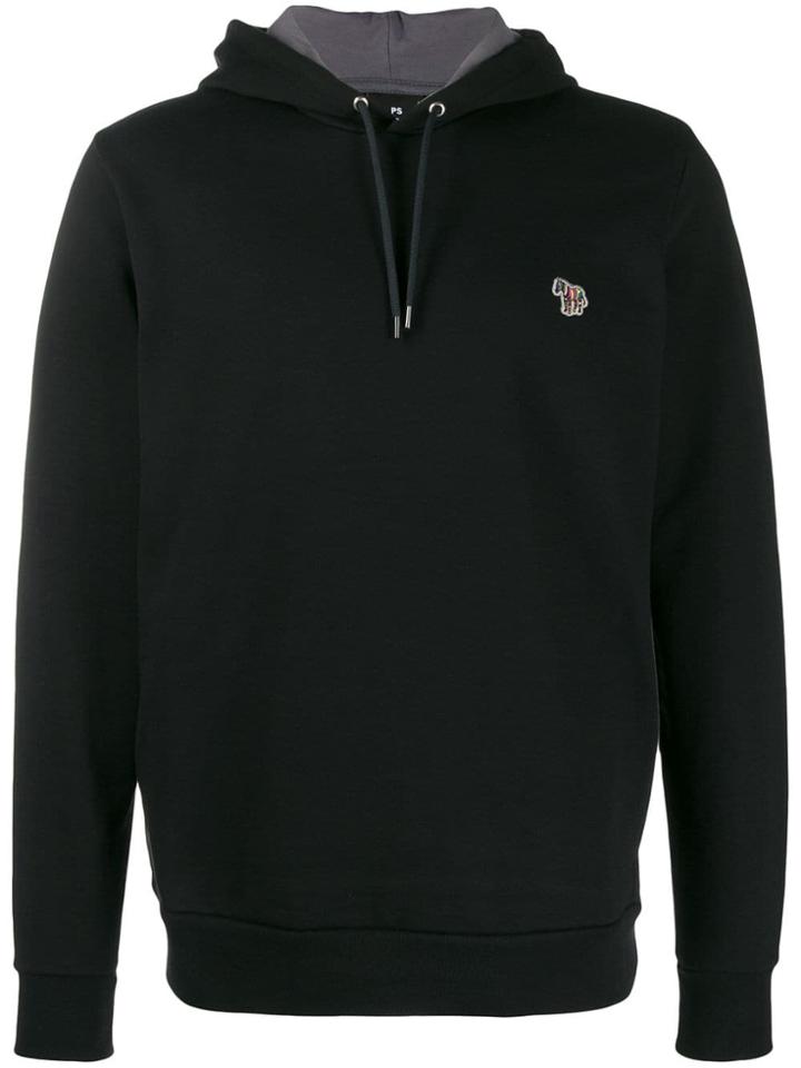 Ps Paul Smith Zebra Motif Hooded Sweatshirt - Black