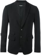 Dsquared2 Buckled Sleeve Blazer, Men's, Size: 52, Black, Cotton/polyester/spandex/elastane/virgin Wool