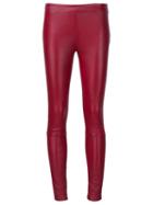 Roberto Cavalli Skinny Pants, Women's, Size: 42, Red, Cotton/spandex/elastane/leather