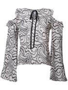 Derek Lam 10 Crosby - Sheer Cut-detail Blouse - Women - Silk - 8, Nude/neutrals, Silk