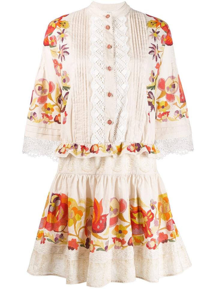 Etro Carnivorous Plant Printed Dress - Neutrals